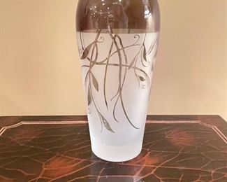 Glass frosted vase, 9.5"H,  $19