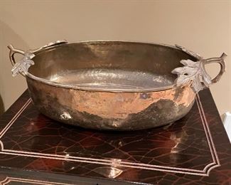Brass bowl w/ leaf handles, 18.5"W x 10",  was $34, NOW $26