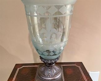 Fleur De Lis hurricane, 17"H x 10" diameter, was $30, NOW $24