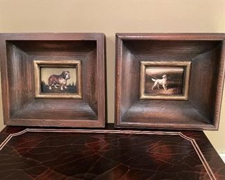 Pair of dog pictures, 9" x 10",  $38