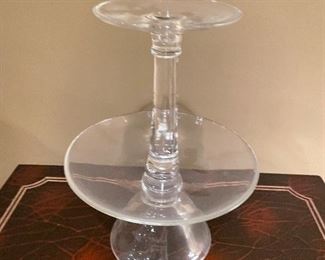 Glass 2 tier server, 11"H x 8" diameter, was  $12, NOW $7