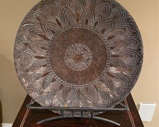 Large round platter w/ holder,  $34