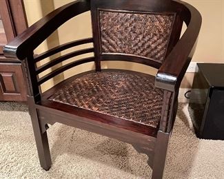 Rattan rounded arm chair, 25"W x 27"D x 30"H,  was $225, NOW $175