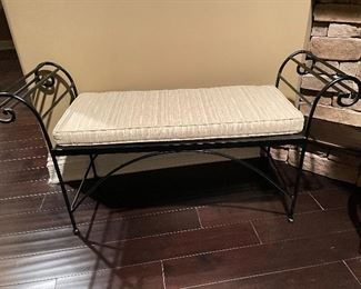 Upholstered metal bench, 48"W x 15"D x 25"H,  was $155, NOW $115