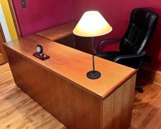 Vintage Florense of Brazil two-piece office desk.  72” x 56” x 20”D