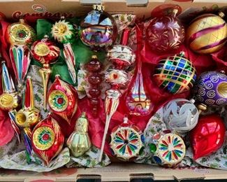 Large size vintage glass ornaments 