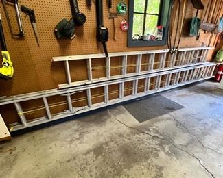 24’ aluminum extension ladder and a 32’ aluminum commercial extension ladder