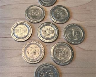 Vintage Mystic Lake Casino $1 gaming tokens