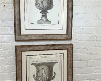 (2) Framed Urn Prints