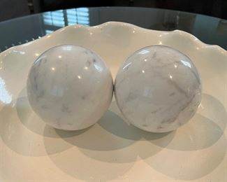 (2) Heavy Marble Spheres