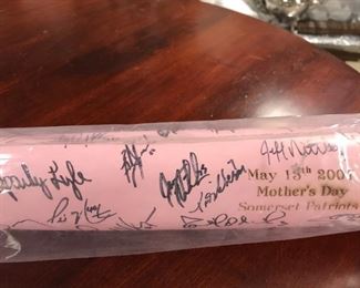2006 Somerset Patriots Team Signed Bat