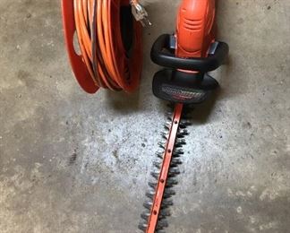 Black Decker Hedge Trimmer and Extension Cord