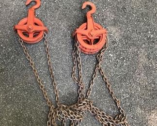 Iron Chain Hoist Pair by American Chain Cable Co.