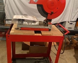 Milwaukee Heavy Duty 14 Abrasive Cut Off Machine with a Craftsman Rolling Cart