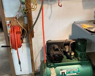 Sears Air Compressor with Air Hose and Reel
