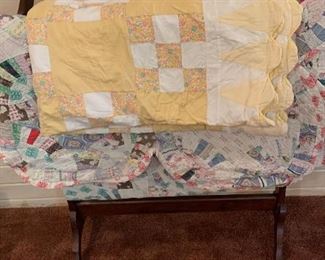 Vintage Quilts and Quilt Rack