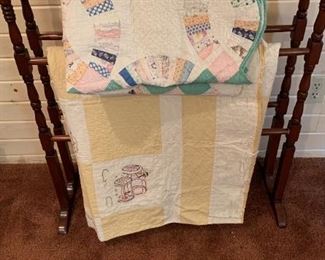 Vintage Quilts and Rack