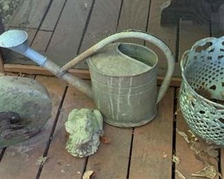 Watering Can and Metal Planter