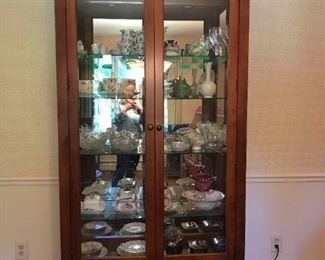 Wooden China Cabinet with Drawers and Glass Shelving Pro