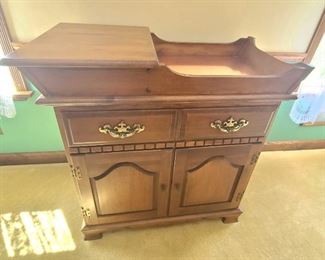 1 of 3 Vintage Serving Cabinet With Brass Inlay Made By Mooshead Furniture