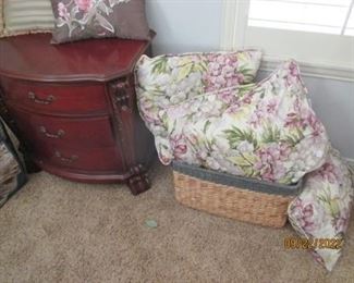 Another night stand. Decorative pillows