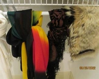 Assorted scarves.