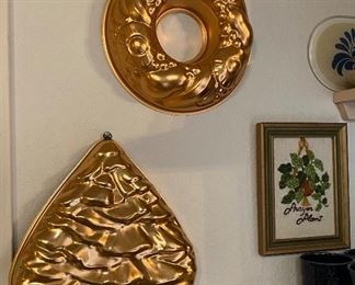 Copper Jello Molds, Wall Decor'