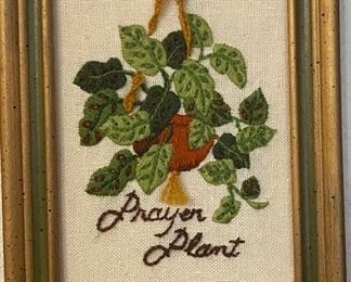 Hand Embroidered Prayer Plant