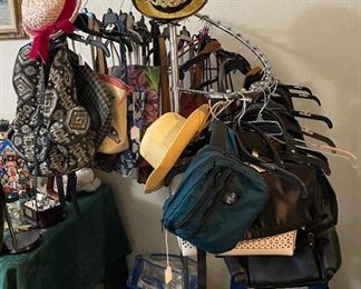 Assorted Purses, Vintage Hats