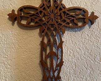 Hand Crafted Wooden Lazer Style Cross