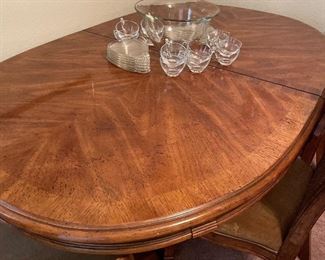 Hibriten Dining Room Set Seats Six Cane Back Seats, Vintage Punch Bowl