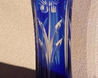 Bohemian Czech Cut to Clear Vase