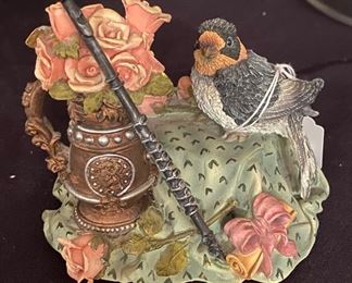 Resin Chickadee with Flute