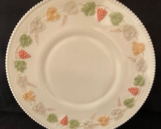 Rare Westmoreland Milk Glass Round Serving Platter Hand Painted