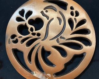 Bird Cast Copper Iron Trivet