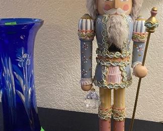 Prince Nutcracker, Bohemian Cut to Clear Crystal Vase