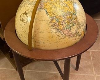 Lighted World Globe on Floor Stand