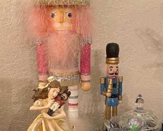 Hollwood Nutcracker, Clara Figurine, Mini Nutcracker, Crystal Mini Vase, Crystal Candy Dish
