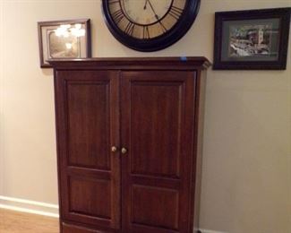 armoire, put baskets in & use in closet