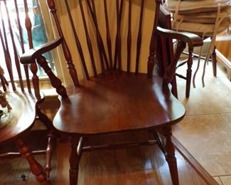closeup of chairs that go with cherry drop leaf table