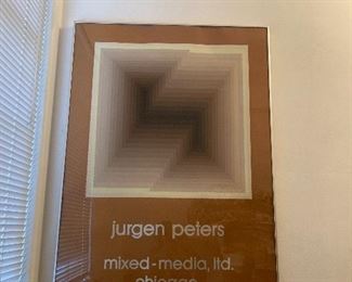 Jurgen Peters Mixed Media Ltd Chicago framed poster. 40” H X 30” W. $400