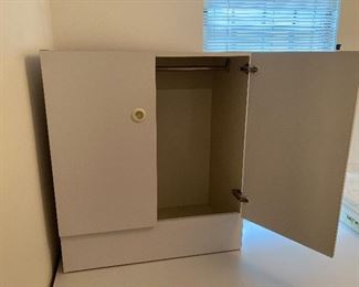 White Melamine half closet for twin bedroom platform set. Included in set for $500. As stand alone, $75