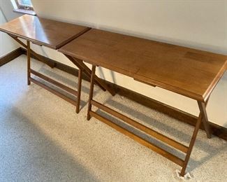 2 Hardwood folding sideboard tables
42” W X 15 1/2 W X 29” H. Perfect for entertaining. $150 each