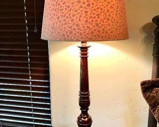 Animal print shade tall lamp