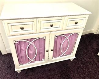 Dresser shown using fabric inset