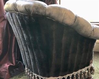 Chairs have faux fur backs