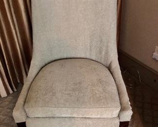 Pair of pale seafoam accent chairs 
