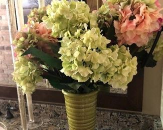 Large hydrangeas in vase