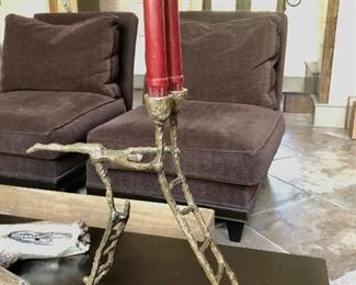 Brass flying man candleholder