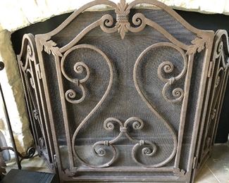 Iron fireplace screen